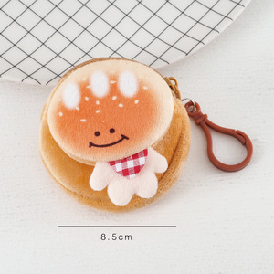 Porte-monnaie en peluche mignon en forme de hamburger, mini sac poupée en peluche de dessin animé, pendentif, étui pour écouteurs, cadeau, étui portable pour cartes, mini sac à main, portefeuille en peluche - Product Image 5