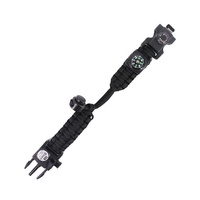 Kit d'équipement de survie avec SOS étanche lumière LED couteau d'urgence sifflet boussole allume-feu réglable Paracord Bracelet