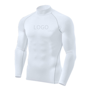 Custom Logo Unisex Mock Compression Shirt Long Sleeve Quick Dry Breathable UPF50 UV Protection Eco-Friendly Rash Guard <b>Surf</b> Swim - Product Image 4