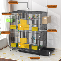 Ventes en gros de grandes cages à oiseaux, cages à perroquets en métal pliables, cages à oiseaux à double étage pour la reproduction