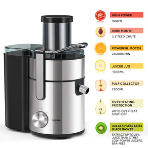 Extracteur de jus de fruits en acier inoxydable, centrifugeuse lente pour fruits et légumes - Product Image 6