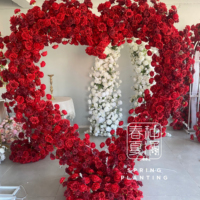 Arche de fleurs blanche en forme de cœur personnalisée pour mariage avec support, accessoires de proposition, toile de fond, arche de fleurs en forme de cœur