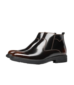 Botas de cuero para hombre estilo inglés con relieve Brook, botas cortas de cuero brillante, botas Chukka de verano - Product Image 1