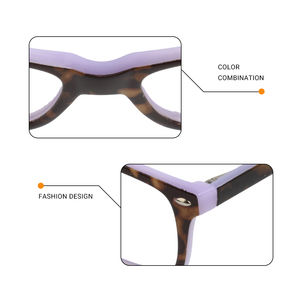 Thời trang linh hoạt tùy chỉnh kẹo màu rùa kết hợp hình chữ nhật nhựa khung quang học - Product Image 4