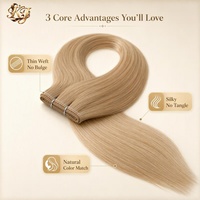 Extensions de cheveux européennes de luxe OEM pour salon de coiffure, trame plate, double tirage, vierges, fixation micro-anneaux, densité et performance optimales
