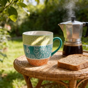 Taza de Cerámica <span class=keywords><strong>Bohemia</strong></span> con Relieve, 3 Colores, Forma Cónica, Apta para Alimentos, Taza Infantil, Marca HARVIT, Hecho en China, Venta al Por Mayor - Product Image 3