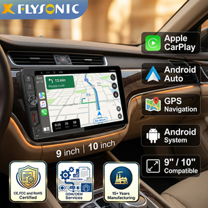 Flysonic Nouveau Panneau <span class=keywords><strong>Autoradio</strong></span> <span class=keywords><strong>2</strong></span> Din Lecteur DVD 9 Pouces Écran Android Carplay Stéréo <span class=keywords><strong>2</strong></span>+32G Navigateur GPS - Product Image 1