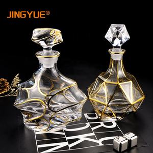 เหยือกเหล้า JINGYUE รุ่นคลาสสิก ขนาด 500 มล. 17 ออนซ์ ทำจากแก้วใสไร้สารตะกั่ว ดีไซน์คริสตัล สำหรับเหล้าบูร์บอง สก็อตช์ และวิสกี้ เป่าด้วยมือ - Product Image 1