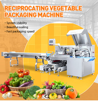 Machine d'emballage horizontale à flux continu, remplissage, scellage, emballage plastique pour chou, épinard, céleri, carotte, aliments, vêtements