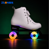 Roues de patins à roulettes OEM Quad à LED clignotantes, sans batterie, à induction magnétique, 58/62/65 mm, dureté 78A-105A, PU transparent