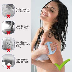 Unisex Multi-Functional Comfortable Silicone <b>Bath</b> <b>Brush</b> Custom Logo Soft-Bristled Massage Body <b>Brush</b> Quality Cleaning <b>Brushes</b> - Product Image 5