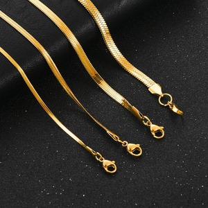 Collier en acier inoxydable plaqué or, chaîne de lame de haute qualité, mode, pour hommes et femmes, accessoires de bijoux, cadeau DIY - Product Image 2