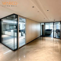 Systèmes de cloisons modulaires détachables personnalisés, composés d'un cadre en aluminium, de panneaux acoustiques et de verre trempé