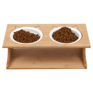 Houten Hondenkattenschotel Van Voedingskwaliteit Met Anti-Spill-Ontwerp, Milieuvriendelijke Duurzame Voerbak Voor Huisdieren Voor Alle Huisdiermaten - Product Image 1