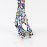 8-14mm verre poli mauvais œil breloque accessoires décor à la maison dinde ronde breloque couleur bleu mauvais œil perle de verre pour Bracelet