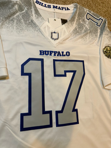 Nouveau <span class=keywords><strong>maillot</strong></span> de football américain 2026 des Buffalo Rivalries, brodé, avec les numéros 17 Josh Allen, Keon Coleman, Khalil Shakir, Cook III, Andreessen - Product Image 4