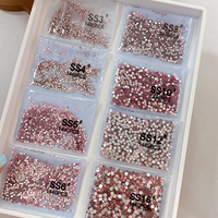 Forme ronde brillant rose clair SS3-SS16 bricolage strass pour la beauté des ongles 1440 pièces/sac