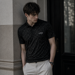 Polo de Golf Negro Personalizado Premium para Hombre, con Estampado, de Alto Rendimiento, Absorbente de Humedad, Marca Privada, Ropa Corporativa OEM - Product Image 1