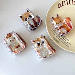 Liwu Nuevas Pinzas para el Cabello con Diseño de Animales Curvos (<span class=keywords><strong>Shiba</strong></span> <span class=keywords><strong>Inu</strong></span>, Corgi y Cachorro), Pinzas de Acrílico con Forma de Tiburón para Niñas - Product Image 4