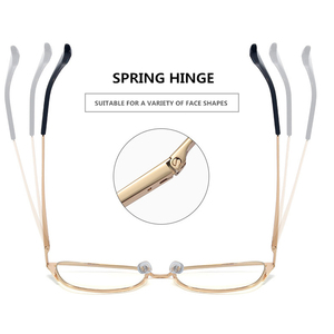 Lentes con Bloqueo de Luz Azul, Diseño Cuadrado Ojo de Gato, Color Rojo, Blanco y Beige, Metal, <span class=keywords><strong>Gafas</strong></span> Ópticas Anti Luz Azul de Moda <span class=keywords><strong>para</strong></span> Mujer - Product Image 4