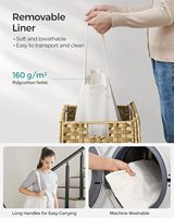 Panier à linge pliable en rotin synthétique CF avec couvercle et poignées, doublure amovible, pour salle de bain