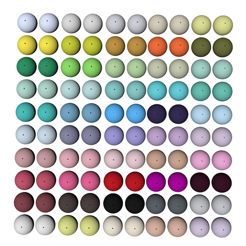 Силиконовые бусы 59 цветов Круглый счеты детская зубная щетка-массажер из шариков, не содержащих бисфенола-а, для бижутерии, материал для рукоделия аксессуары пищевой Прорезыватель для зубов