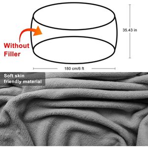 Housse de pouf Db Big Soft Fluffy en velours PV, gris clair, amovible, ronde, contemporaine, une place - Product Image 3