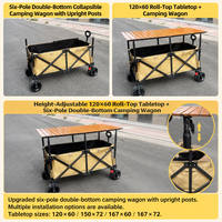 Chariot pliable d'extérieur à cadre en fer, base double en tissu durable, quatre roues pour une maniabilité fluide, idéal pour le shopping écologique