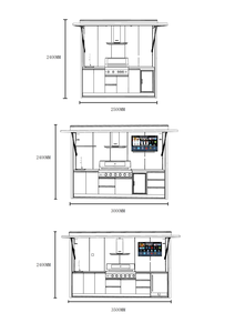 تصميم جديد لمطبخ خارجي مخصص يعمل بالتحكم عن بعد للتخييم/الحدائق، مقاوم للماء مع شواية ورف للتلفزيون - Product Image 6