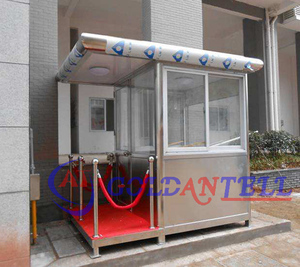 Cabina di Sicurezza Quadrata Verde in Acciaio, Prefabbricata, Resistente alle Intemperie, Chiosco di Guardia Esterno Portatile per Parcheggio - Product Image 2