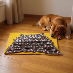 Set di Quattro Tappetini Antiscivolo per Cani con Motivo Quadrato sul Fondo - Product Image 3