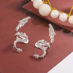 Sang Trọng Zircon Không Xỏ Zircon Rồng Tai Clip Tai Xương Tai Clip Không Xỏ Lỗ Còng Tai Cho Phụ Nữ Micro Paved Bông Tai Xương Móng Vuốt