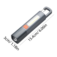 Lampe torche mini zoom COB longue portée avec boucle de fixation, idéale pour l'extérieur, projecteur puissant et focalisable