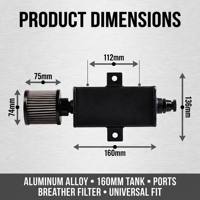 New 1L 2L Aluminum Oil Catch Can Tank Breather Filter Dual Port Welding Baffled Auxiliary Radiator Racing Car Auto Turbo