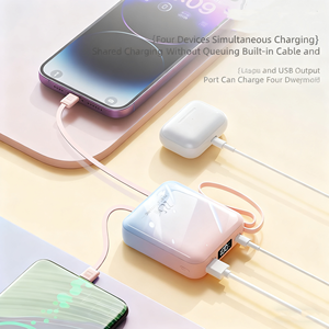 Batteries externes de 10 000 miliampères, avec câble intégré, affichage numérique, 22,5 W, pratiques à transporter, petites et portables - Product Image 6