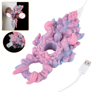 Anneau vibrant en silicone rose pour couple, pour le plaisir sexuel, stimulation du clitoris, retard de l'éjaculation, jouets sexuels. - Product Image 1