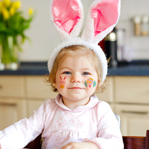 Tatuajes Temporales Impermeables con Forma de Huevo de Conejo de Pascua, para Niños, Recuerdos de Fiesta - Product Image 3