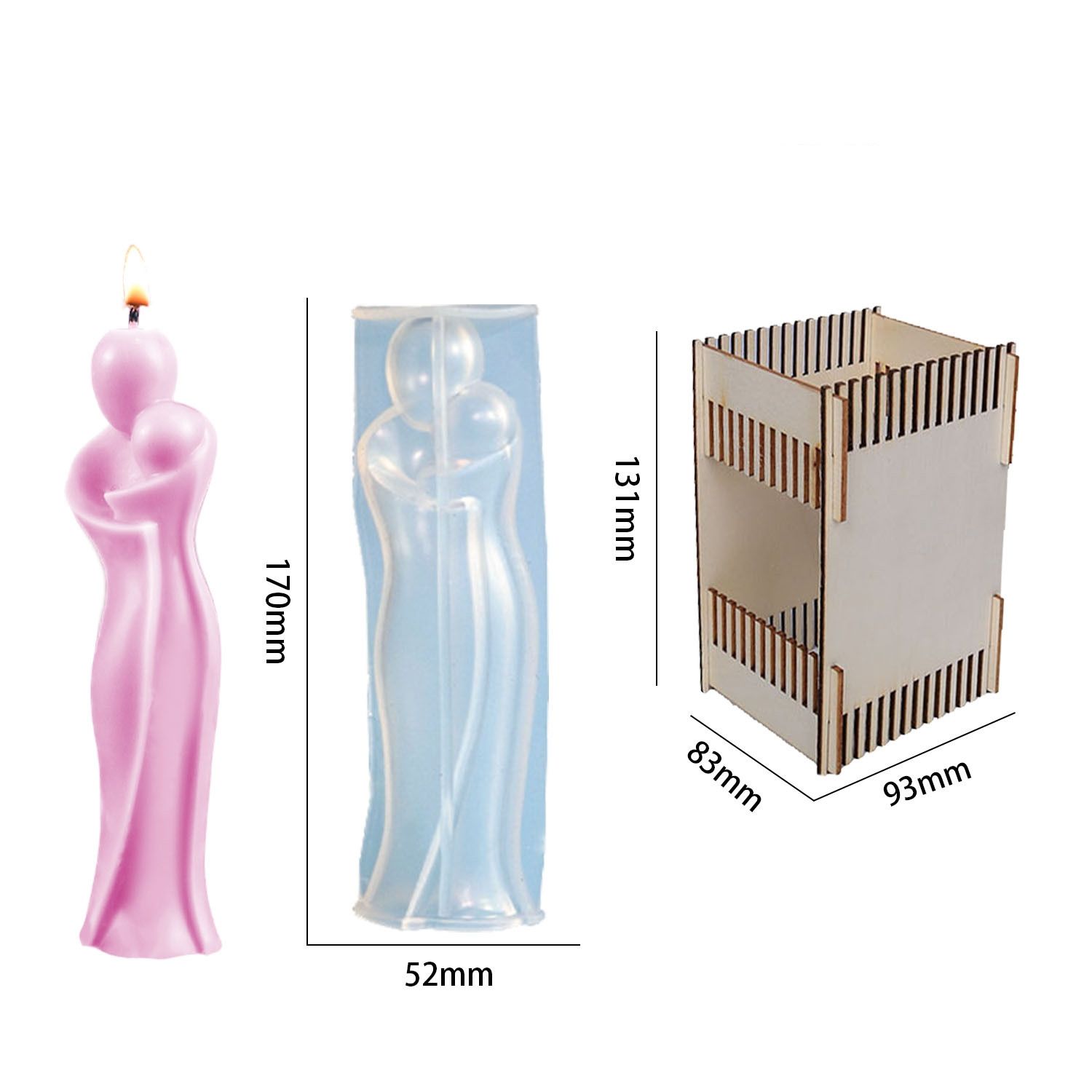 แม่พิมพ์ซิลิโคนสำหรับเทียนสำหรับแม่และเด็ก + ที่จับอเนกประสงค์