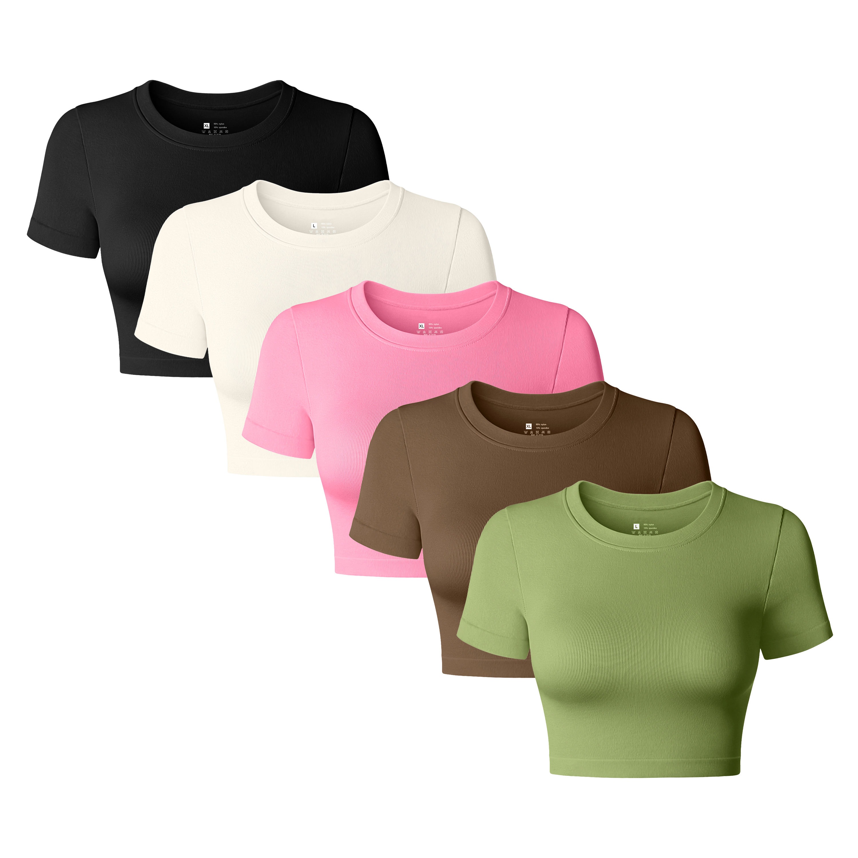 New High Quality Seamless Round Neck Short Sleeved Sports Breathable Yoga Crop Tops