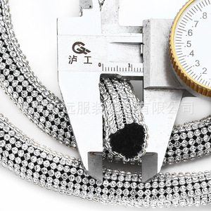 Malla de Aluminio con Diamantes de Imitación, Cuerda de Algodón de 2mm, Redonda, Negra y Blanca, Accesorios de Joyería DIY para Ropa, Zapatos y Cinturones - Product Image 2