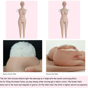 Combinaison de corps en silicone faux sein réaliste faux vagin féminin avec masque de tête <span class=keywords><strong>maquillage</strong></span> délicat pour Cosplay Crossdresser Sissy - Product Image 3