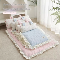 Coussin de couchage rafraîchissant pliable moderne pour chat et chien, design double oreille, sensation de fraîcheur, antidérapant et respirant, idéal pour l'été