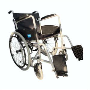 Fabricantes de sillas de ruedas Venta al por mayor Muebles de hospital Acero Manual Silla de ruedas plegable <span class=keywords><strong>China</strong></span> Negro Soporte técnico en línea - Product Image 3