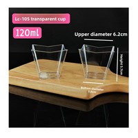 Élégant gobelet à dessert carré minimaliste de 120 ml - Bol à mousse en plastique PS transparent effet verre pour mariages et événements de restauration