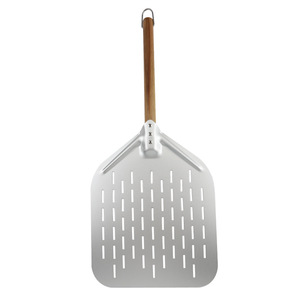 Espátula perforada para transferir pizza, cuadrada, de aluminio, 67.5X29.5 cm, con mango de roble, para hornear pizza. - Product Image 2