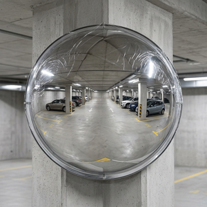 Grand miroir convexe de 120 cm, miroir convexe réfléchissant pour la sécurité routière, pour les coins de route, intérieur et extérieur - Product Image 1