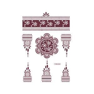 Autocollants de tatouage au henné brun, imperméables, art corporel temporaire, décoration Mehndi pour femmes, mains et bras, motifs floraux traditionnels - Product Image 5