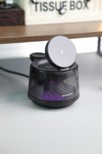 Sạc không dây từ tính mini 3 trong 1 15W, đế sạc nhanh di động tích hợp loa, đầu vào 5V/2A - Product Image 4