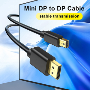 Câble <span class=keywords><strong>Mini</strong></span> <span class=keywords><strong>DisplayPort</strong></span> vers DP 6 pieds Plaqué or Blindage combiné 4K 60Hz 2K 144Hz-Noir pour moniteur et home cinéma - Product Image 2