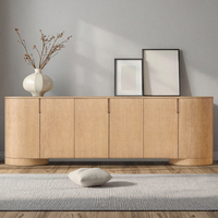 Buffet en bois massif peint, meuble de rangement pour la maison, armoire latérale à 6 portes